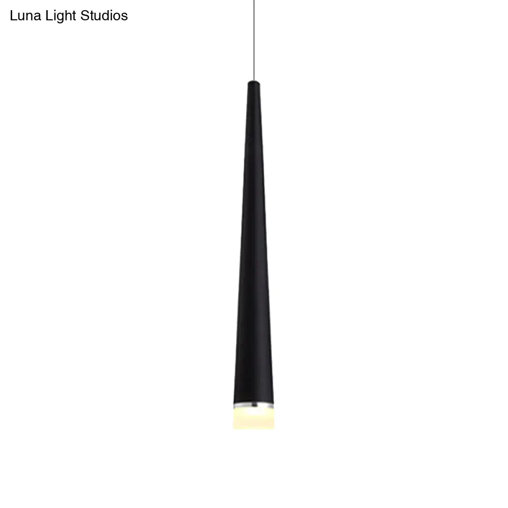 Minimalist Led Tapered Ceiling Light In White/Black With 3 Color Options