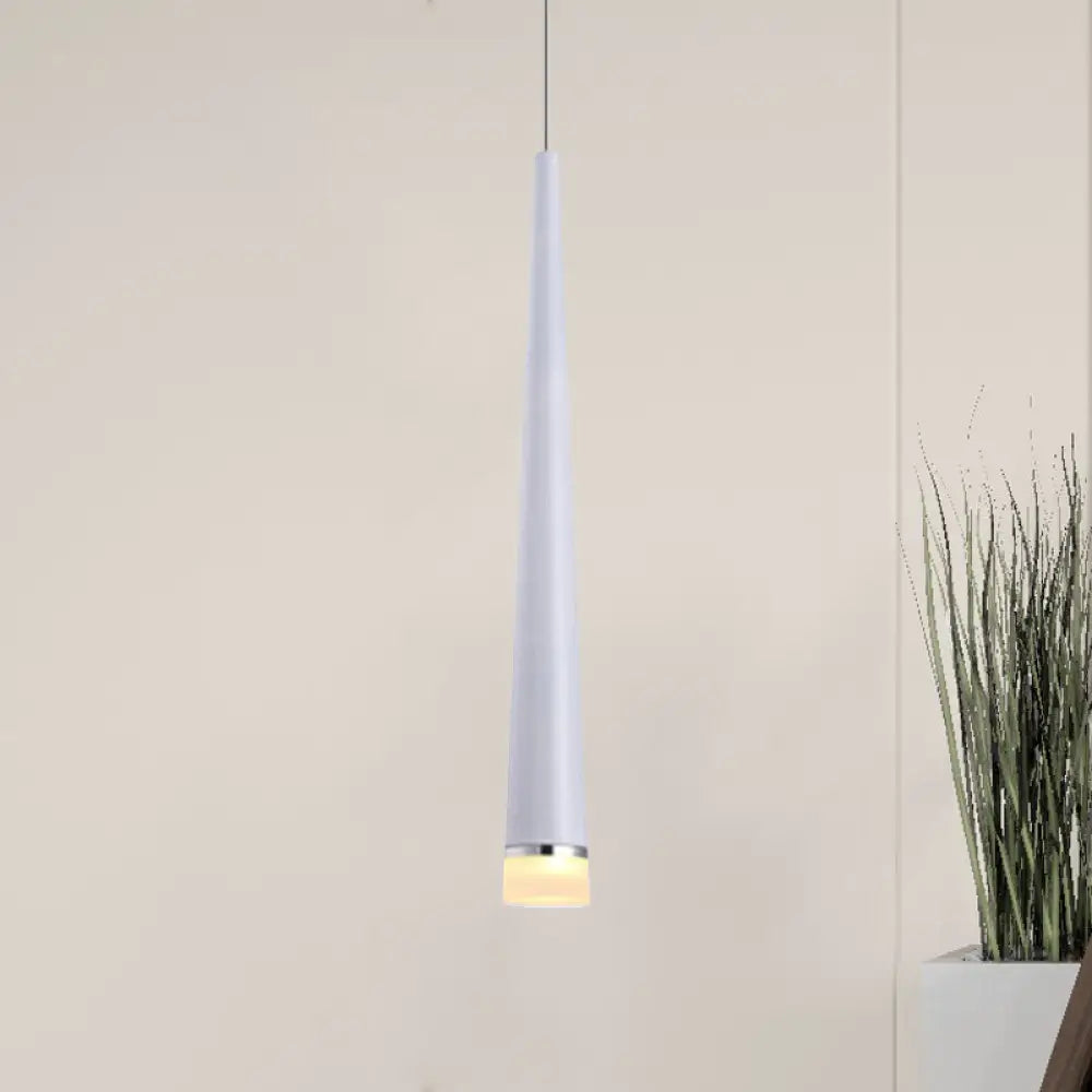 Minimalist Led Tapered Ceiling Light In White/Black With 3 Color Options White / Warm