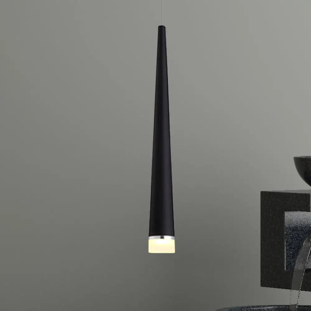 Minimalist Led Tapered Ceiling Light In White/Black With 3 Color Options Black / Warm