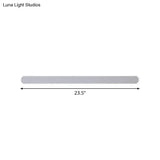 Minimalist Led Vanity Mirror Light - Oblong Flush Wall Sconce In Warm/White 16/23.5/31.5 Inch Length