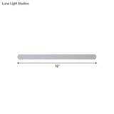 Minimalist Led Vanity Mirror Light - Oblong Flush Wall Sconce In Warm/White 16/23.5/31.5 Inch Length