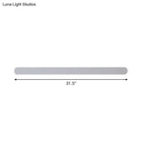 Minimalist Led Vanity Mirror Light - Oblong Flush Wall Sconce In Warm/White 16/23.5/31.5 Inch Length