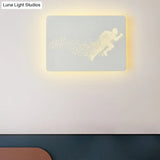 Minimalist Led Wall Lamp With Running Man Pattern