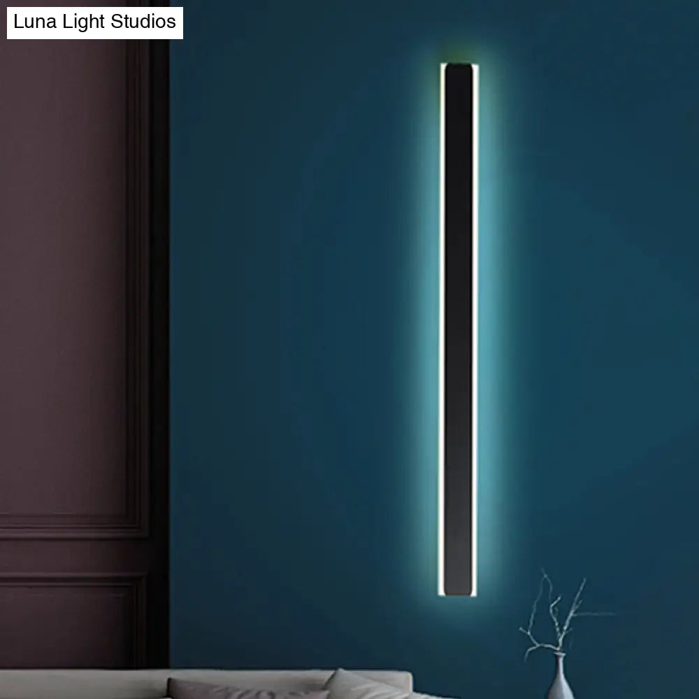 Minimalist Led Wall Sconce Light In Black/White - Perfect For Bedchamber