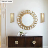 Minimalist Led Wall Sconce Light In Gold For Living Room - Metal Rectangle Mount Lamp