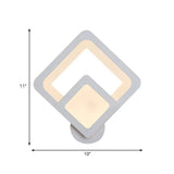 Minimalist Led Wall Sconce Light With Acrylic Shade - White Square/Oval Mounted Lamp Warm/White