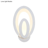 Minimalist Led Wall Sconce Light With Acrylic Shade - White Square/Oval Mounted Lamp Warm/White