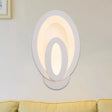 Minimalist Led Wall Sconce Light With Acrylic Shade - White Square/Oval Mounted Lamp Warm/White /
