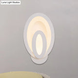 Minimalist Led Wall Sconce Light With Acrylic Shade - White Square/Oval Mounted Lamp Warm/White