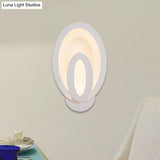 Minimalist Led Wall Sconce Light With Acrylic Shade - White Square/Oval Mounted Lamp Warm/White