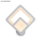 Minimalist Led Wall Sconce Light With Acrylic Shade - White Square/Oval Mounted Lamp Warm/White