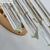 Minimalist Led Wall Sconce Light With K9 Crystal Strip - Rhombus Design For Living Room