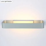 Minimalist Led Wall Sconce: Rectangular Aluminum Fixture 12/16 Diameter Black/White