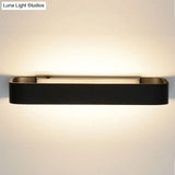 Minimalist Led Wall Sconce: Rectangular Aluminum Fixture 12/16 Diameter Black/White