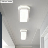 Minimalist Led White Flush Mount Light Fixture In White/Warm Rectangle Metal Multiple Sizes