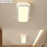 Minimalist Led White Flush Mount Light Fixture In White/Warm Rectangle Metal Multiple Sizes