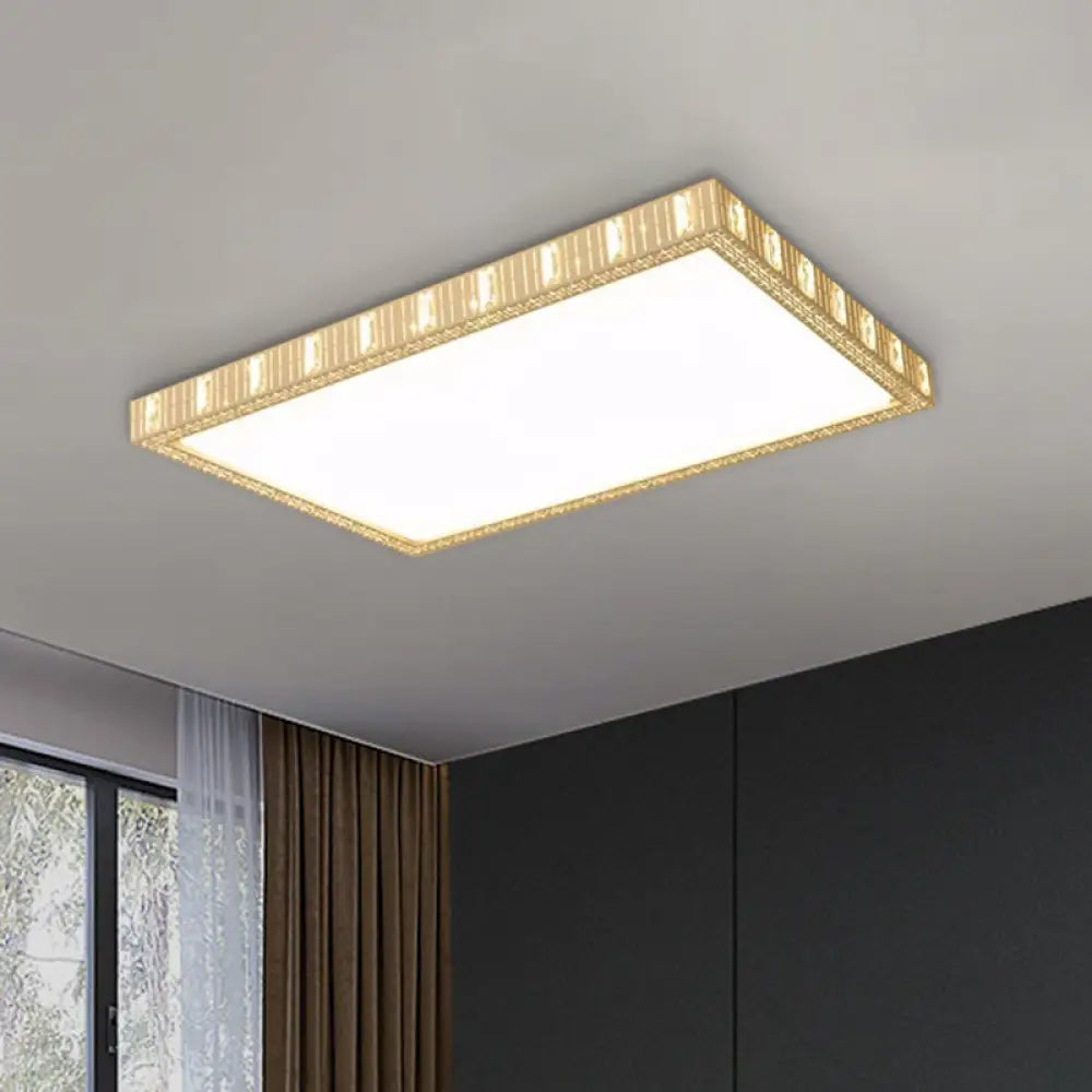 Minimalist Led White Flushmount Lamp - Ceramics Rectangular Flush Mounted Light