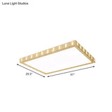 Minimalist Led White Flushmount Lamp - Ceramics Rectangular Flush Mounted Light