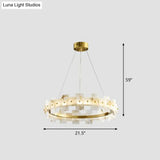 Minimalist Marble Circle Hanging Lamp - White & Brass Led Pendant Light For Dining Room