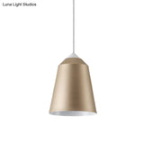 Minimalist Metal Bell Pendant Lighting - 1 Light White/Blue/Gold Ceiling