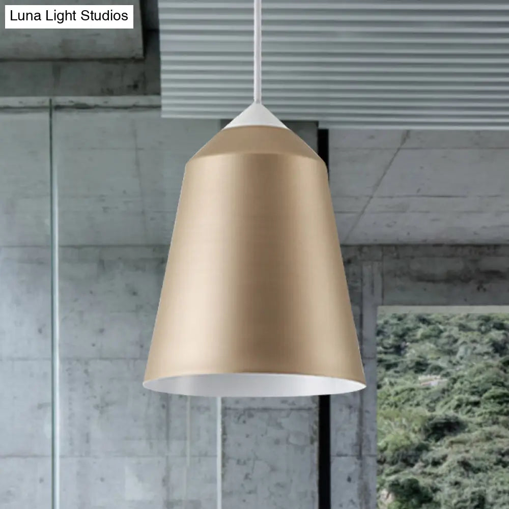 Minimalist Metal Bell Pendant Lighting - 1 Light White/Blue/Gold Ceiling