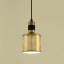 Minimalist Metal Cylinder Ceiling Light Pendant - 1 Head Drop For Bedside Black