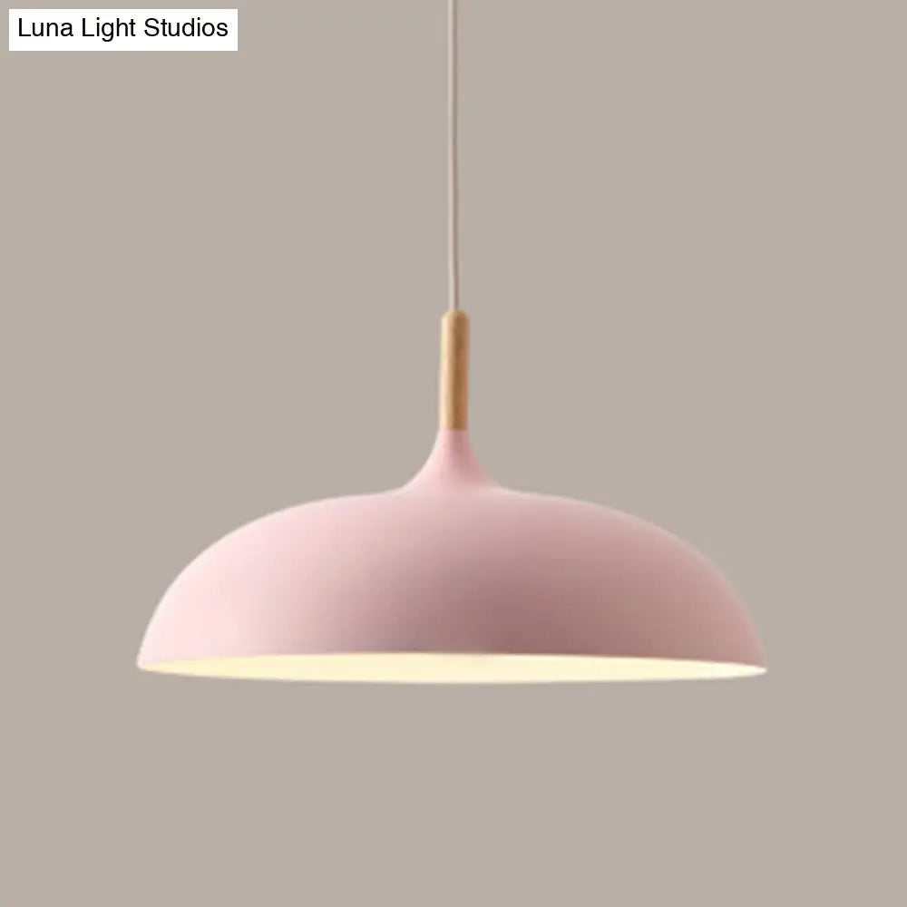 Minimalist Metal Down Lighting Pendant For Bedroom - Circle Fixture
