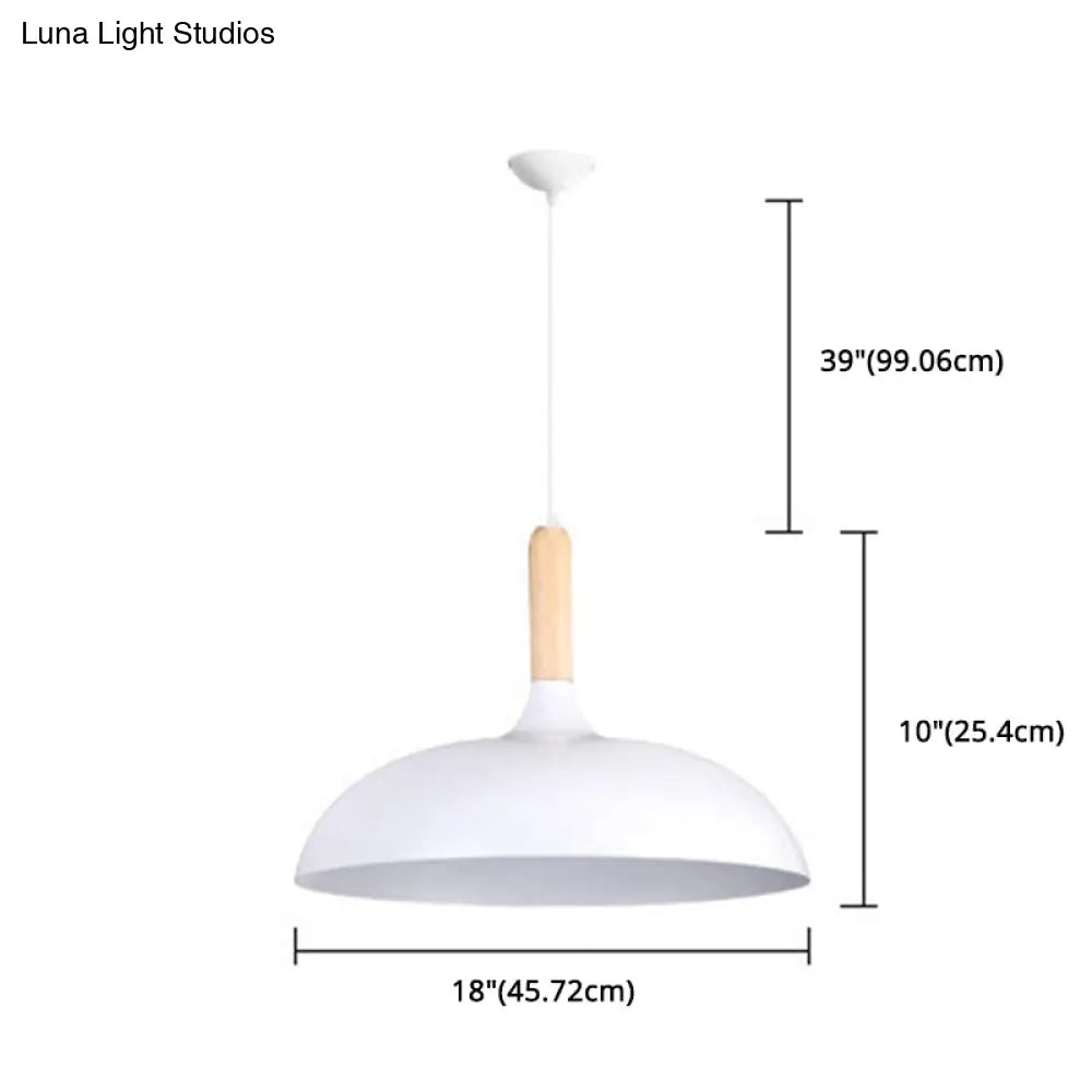 Minimalist Metal Down Lighting Pendant For Bedroom - Circle Fixture