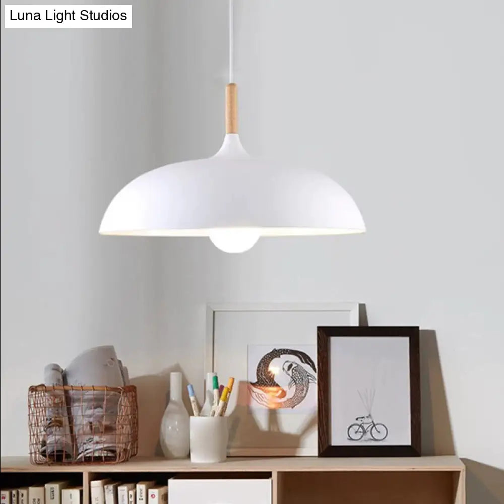 Minimalist Metal Down Lighting Pendant For Bedroom - Circle Fixture