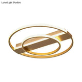 Minimalist Metal Flush Ceiling Light In White/Gold With Led Flushmount - Warm/White Lighting