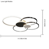 Minimalist Metal Led Ceiling Light For Living Room - Flush Mount Circlet Fixture
