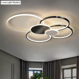 Minimalist Metal Led Ceiling Light For Living Room - Flush Mount Circlet Fixture