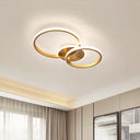 Minimalist Metal Led Ceiling Light In Gold - Multi-Shape & 2/4 Lights Semi Flush Mount Fixture 2 /