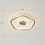Minimalist Metal Led Flush Ceiling Light - Pentagonal Bedroom Fixture Black / 16’ Warm