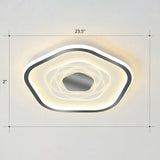 Minimalist Metal Led Flush Ceiling Light - Pentagonal Bedroom Fixture Black / 23.5’ Remote