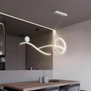 Minimalist Metal Led Hanging Light For Dining Room And Kitchen Island White /