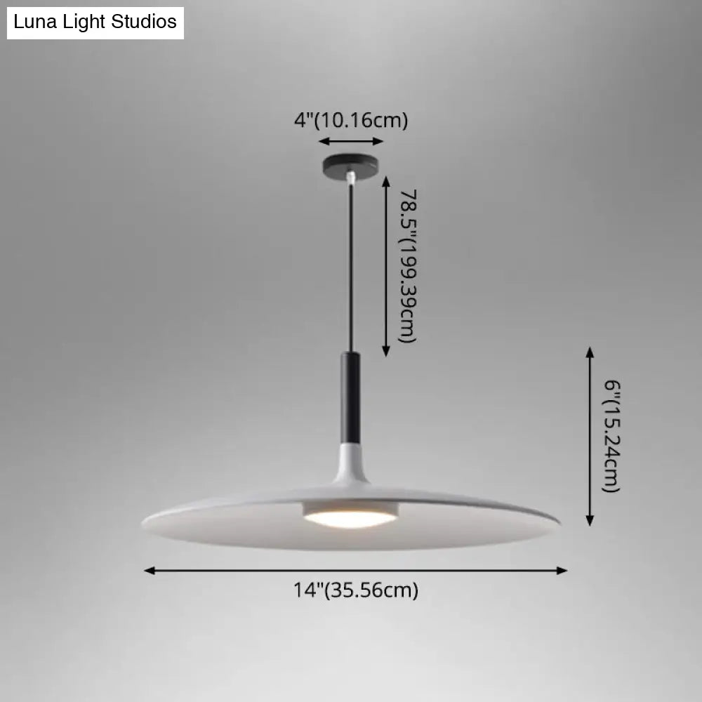 Minimalist Metal Led Pendant Lamp - Flying Saucer Style For Restaurants