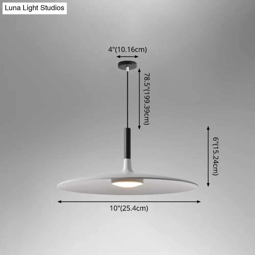 Minimalist Metal Led Pendant Lamp - Flying Saucer Style For Restaurants