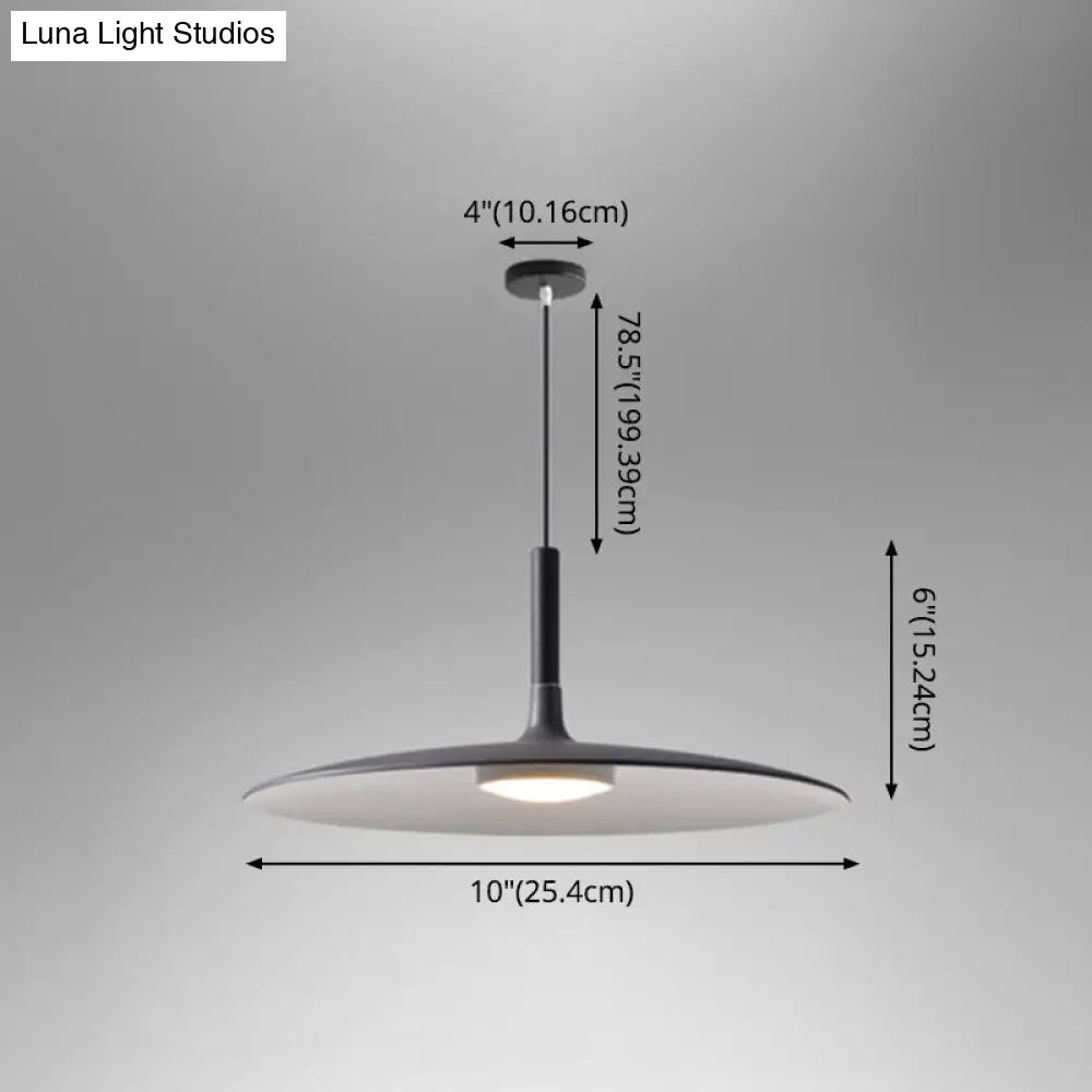 Minimalist Metal Led Pendant Lamp - Flying Saucer Style For Restaurants