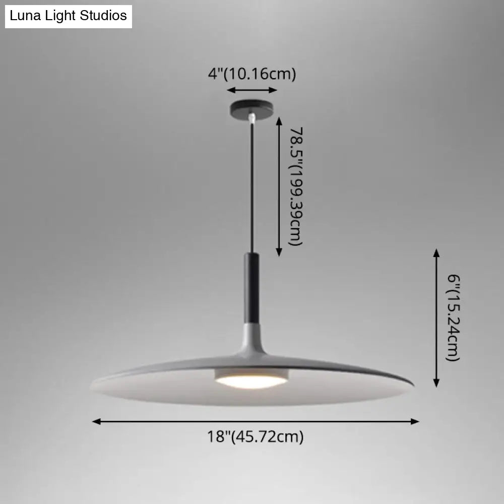 Minimalist Metal Led Pendant Lamp - Flying Saucer Style For Restaurants