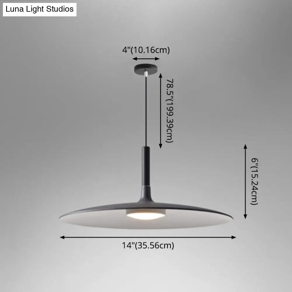 Minimalist Metal Led Pendant Lamp - Flying Saucer Style For Restaurants