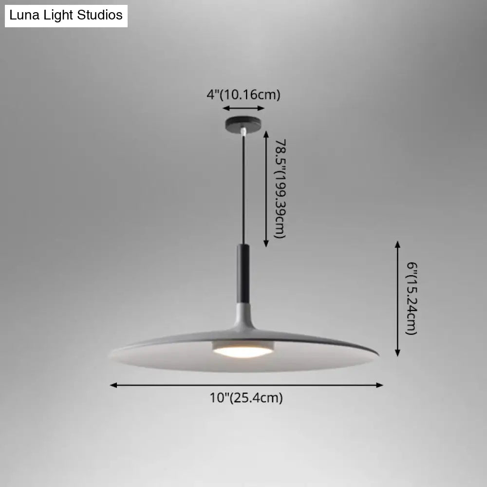 Minimalist Metal Led Pendant Lamp - Flying Saucer Style For Restaurants