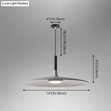 Minimalist Metal Led Pendant Lamp - Flying Saucer Style For Restaurants