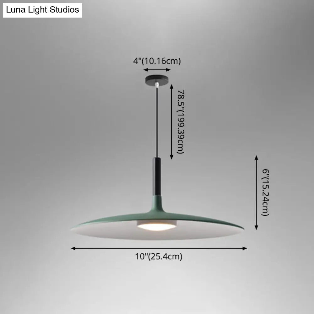 Minimalist Metal Led Pendant Lamp - Flying Saucer Style For Restaurants
