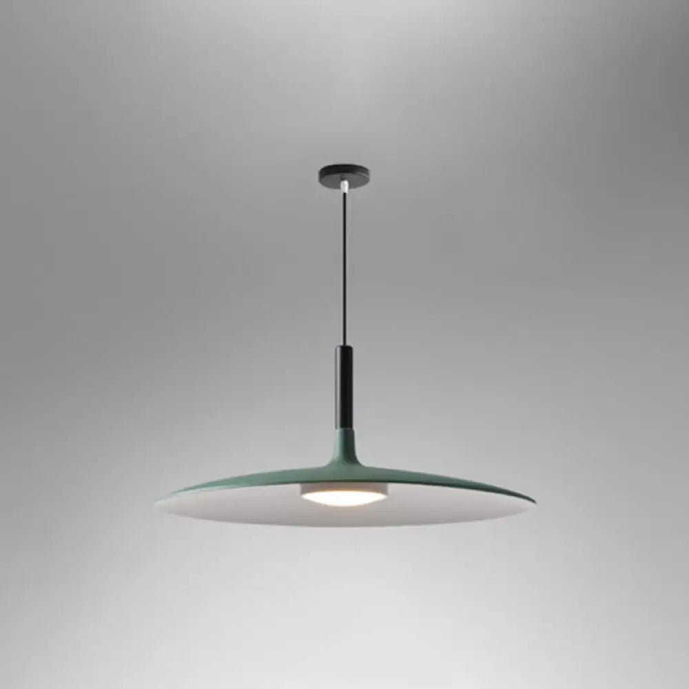 Minimalist Metal Led Pendant Lamp - Flying Saucer Style For Restaurants Green / 10