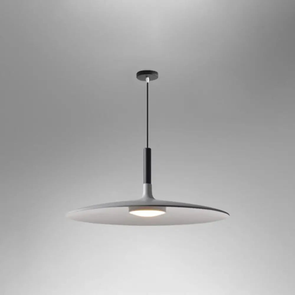 Minimalist Metal Led Pendant Lamp - Flying Saucer Style For Restaurants Grey / 10