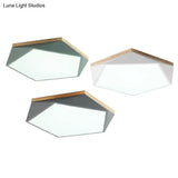 Minimalist Metal Pentagon Flush Mount Led Ceiling Light