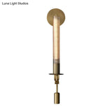 Minimalist Metal Tube Bathroom Wall Mount Light | 1/2-Head Brass/Black/Chrome Sconce Fixture