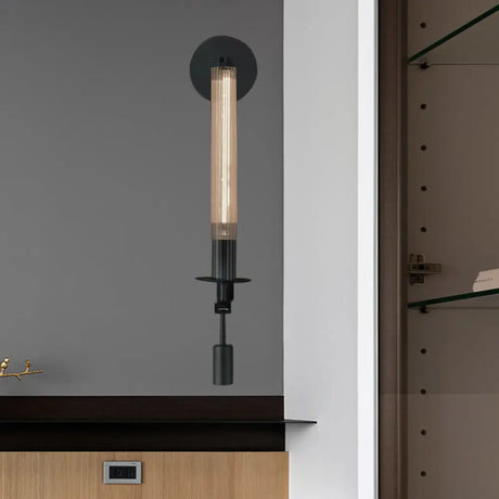 Minimalist Metal Tube Bathroom Wall Mount Light | 1/2-Head Brass/Black/Chrome Sconce Fixture 1 /