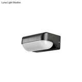 Minimalist Metallic Black Led Wall Sconce For Balcony Lighting